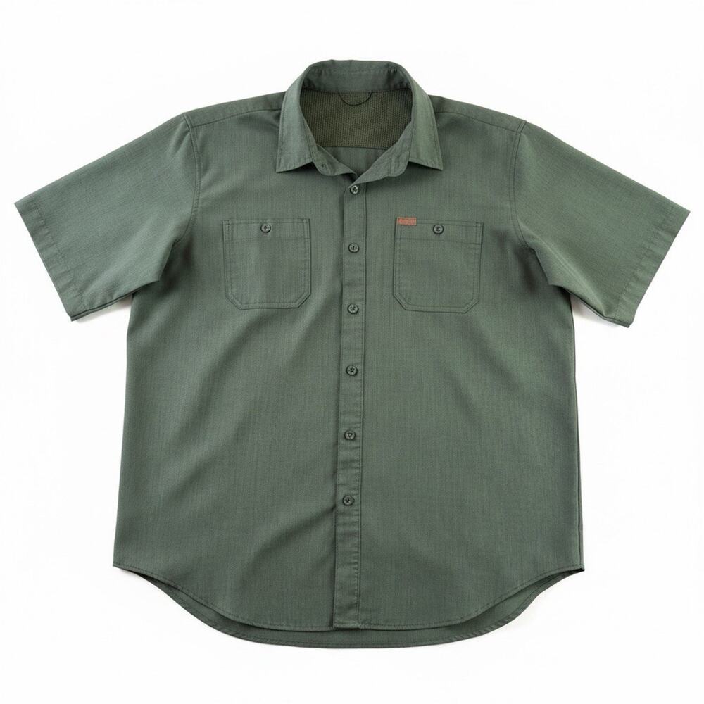 Orvis Men’s XL Green Vented Short Sleeve Button Shirt 2 Pocket Fishing Travel